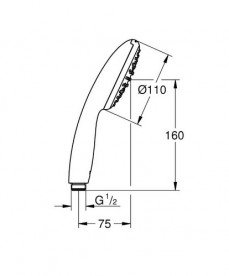 Душова лійка Grohe Tempesta 110 мм 1-режимна хром 27923003