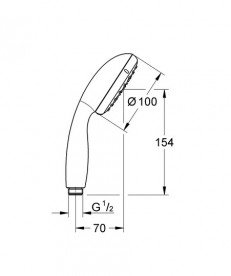Душевая лейка Grohe Vitalio Start Quickfix 100 2-режимная хром 27946000