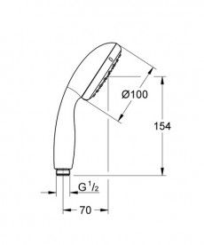 Душова лійка Grohe QuickFix Vitalio Go 100 1-режимна хром 26189000