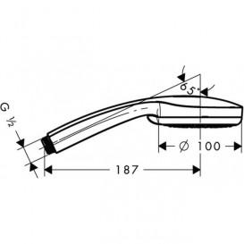 Душевая лейка Hansgrohe коллекция Croma 100 белый 28536450