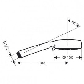 Душова лійка Hansgrohe MyClub 1jet Eco Ø 100 мм 1 тип струменя хром 26686400