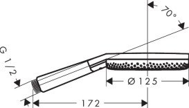 Душова лійка Hansgrohe Raindance Alive Select S 125 3-режимна чорний матовий хром 24500340