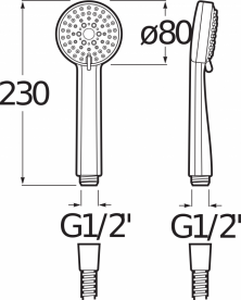 Душевая лейка Jika Rio Ø 80 мм 3 режима хром H3611R20043311