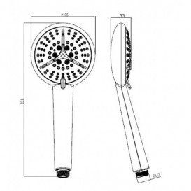 Душова лійка Koller Pool пластик хром 5 режимів + Pause SH513