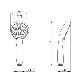 Душова лійка Kroner KRM C709 ⌀85 мм пластик хром CV023278