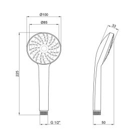 Душова лійка Kroner KRM C718 ⌀100 мм пластик хром CV016085