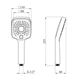 Душова лійка Kroner KRM-C726 110х110 мм пластик хром CV035448