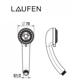 Душевая лейка Laufen Comfort Tre ⌀70 мм 3 режима хром H3619800040051