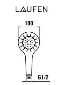 Душевая лейка Laufen MyTwin ⌀100 мм 1 режим с RubiClean и Ecochoice хром/белый H3619820841511
