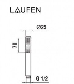 Душевая лейка Laufen TwinStick 1 режим хром H3619820041251