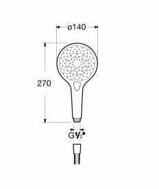 Душевая лейка Roca Plenum Round 3 режима хром/белый A5B1111CB0
