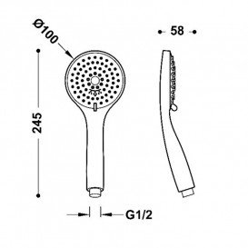 Душова лійка Tres Ø100 мм 3 режими АБС-пластик хром 29963114