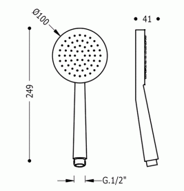 Душевая лейка Tres Ø100 мм с антиизвестковым покрытием хром 29963107
