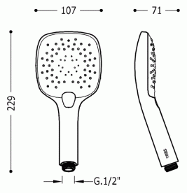 Душова лійка Tres 107х107 мм з гідромасажем 3 типи струменя білий/хром 29974906