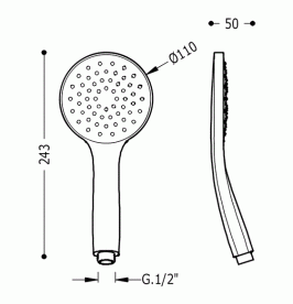Душевая лейка Tres Showers Ø110 мм с антиизвестковым покрытием хром 29963105