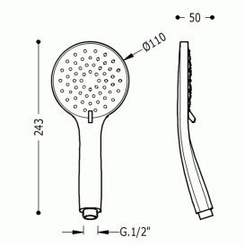 Душова лійка Tres Showers Ø110 мм з гідромасажем 5 типів струменя хром 29963106