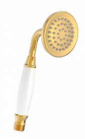 Душевая лейка Tres Tres-Сlasic 78 мм 1 тип струи золото/белый 29963109OR