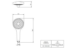 Душевая лейка Villeroy & Boch Embrace Ø114 мм пластик хром TVS1084110161