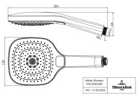 Душевая лейка Villeroy & Boch Infinity Showers 130 мм хром TVS11000100061