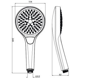 Душова лійка Villeroy & Boch Verve Showers Ø114 мм 3-режимна пластик матовий нікель TVS10900100064