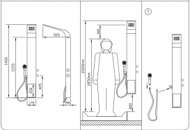 Душевая панель Kolpa San Solano 1400 2f Kerrock андезит 564070