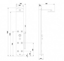 Душова панель Sanwerk Nui Max Square SL SW0003070