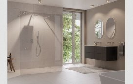 Душова перегородка Besco Aveo Due Walk in 120х195 см профіль хром/прозоре скло AVD-120-195C