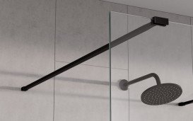 Душевая перегородка Besco Aveo Due Walk-In 130х195 см матовый черный/прозрачное стекло ADB-130-195C