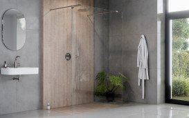 Душова перегородка Besco Aveo Due Walk-In 130х195 см глянсовий хром/прозоре скло AVD-130-195C
