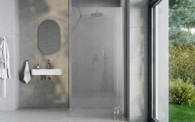 Душова перегородка Besco Aveo Walk in 140х195 см профіль хром глянцевий/прозоре скло AV-140-195-C