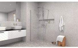 Душевая перегородка Besco Eco-N Walk in 90х195 см профиль хром/прозрачное стекло EN-90-195C