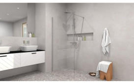 Душевая перегородка Besco Eco-N Walk in 90х195 см профиль хром/прозрачное стекло EN-90-195C