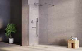 Душова перегородка Besco Eco-N Walk-In 110х195 см збройовий метал/прозоре скло ENGM110-195C