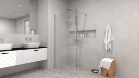 Душевая перегородка Besco Eco-N Walk in 120х195 см профиль хром/прозрачное стекло EN-120-195C
