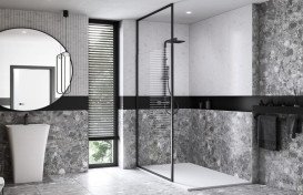 Душевая перегородка Besco Icon Walk in 100х200 см профиль черный матовый/прозрачное стекло IC-100-200C