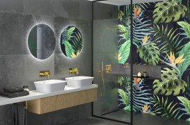 Душевая перегородка Besco Icon Walk in 100х200 см профиль черный матовый/прозрачное стекло IC-100-200C