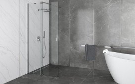 Душевая перегородка Besco Vayo Walk-In 100х200 см раздвижная глянцевый хром/прозрачное стекло VY-100-200C