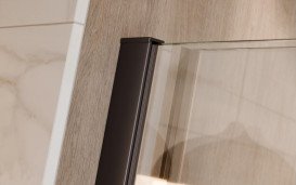 Душова перегородка Besco Vayo Walk-In 120х200 см розсувна матовий чорний/прозоре скло VYB-120-200C