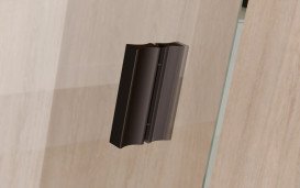 Душова перегородка Besco Vayo Walk-In 120х200 см розсувна матовий чорний/прозоре скло VYB-120-200C