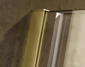 Душевая перегородка Besco Vayo Walk-In 140х200 см раздвижная золото/прозрачное стекло VYG-140-200C