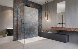 Душевая перегородка фронтальная часть Radaway Modo New Black IV 100 см черный/прозрачное стекло 389604-54-01