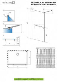 Душевая перегородка Radaway Modo New Black II 130 см черный/прозрачное стекло 389134-54-01W