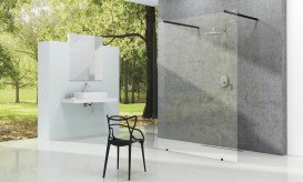Душова перегородка Ravak Walk-In Free 120 профіль чорний скло transparent GW9FG030SZ1