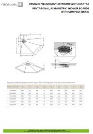 Душевая плита Radaway RadаDrain левая с компактным желобом 890x990 мм 5PK1009L