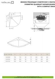Душова плита Radaway RadаDrain з компактним жолобом 890x890 мм 5AK0909