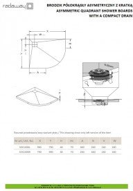 Душевая плита Radaway RadаDrain левая с компактным желобом 990x790 мм 5EK1008L