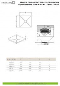 Душова плита Radaway RadаDrain з компактним жолобом 790x790 мм 5CK0808