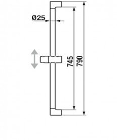 Душова штанга GRB Hydro 79 см хром 05030001