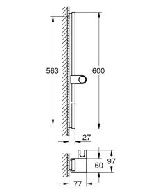 Душевая штанга Grohe Rainshower Aqua 600 мм с держателем для душа фантомный черный 101673KF00