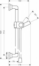Душевая штанга Hansgrohe Axor Citterio 96,9 см со шлангом 160 см шлифованный черный хром 27831340